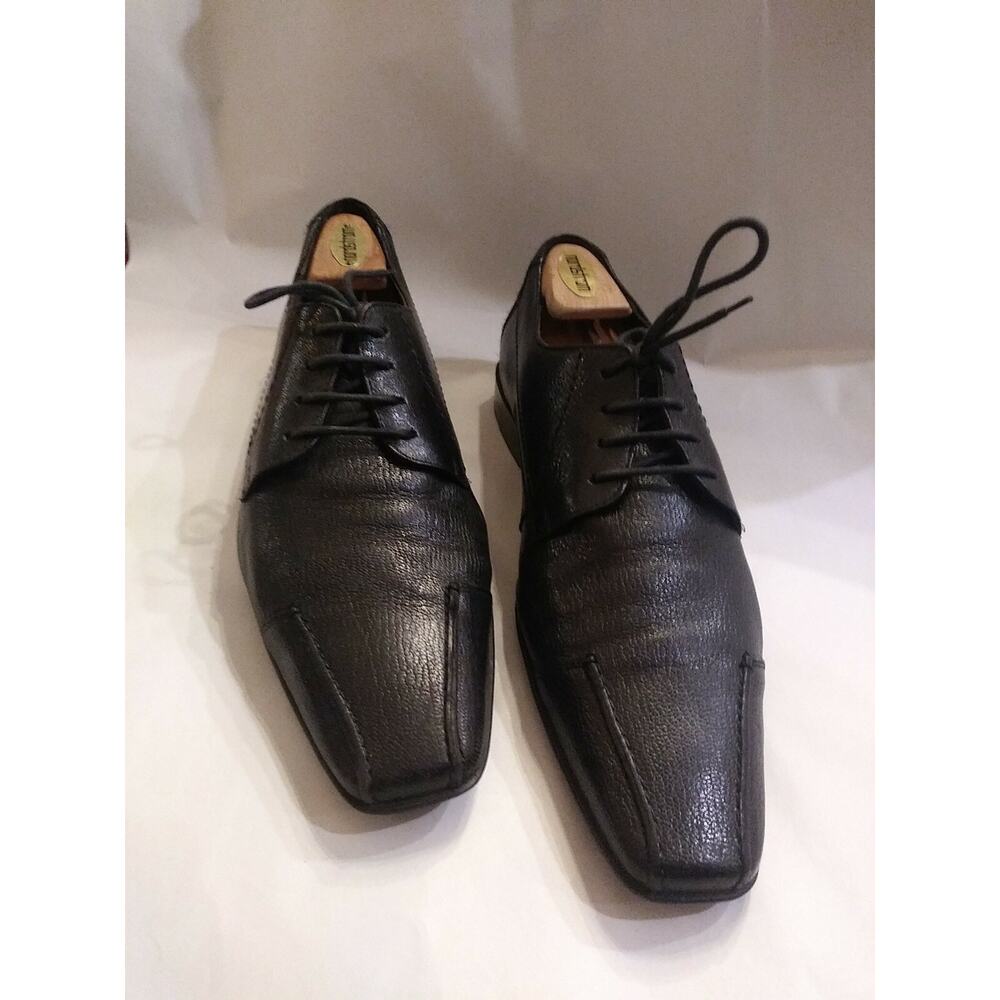Lloyd Morgan Made in Germany Men's Designer Lace up Oxford Leather Shoes Black
